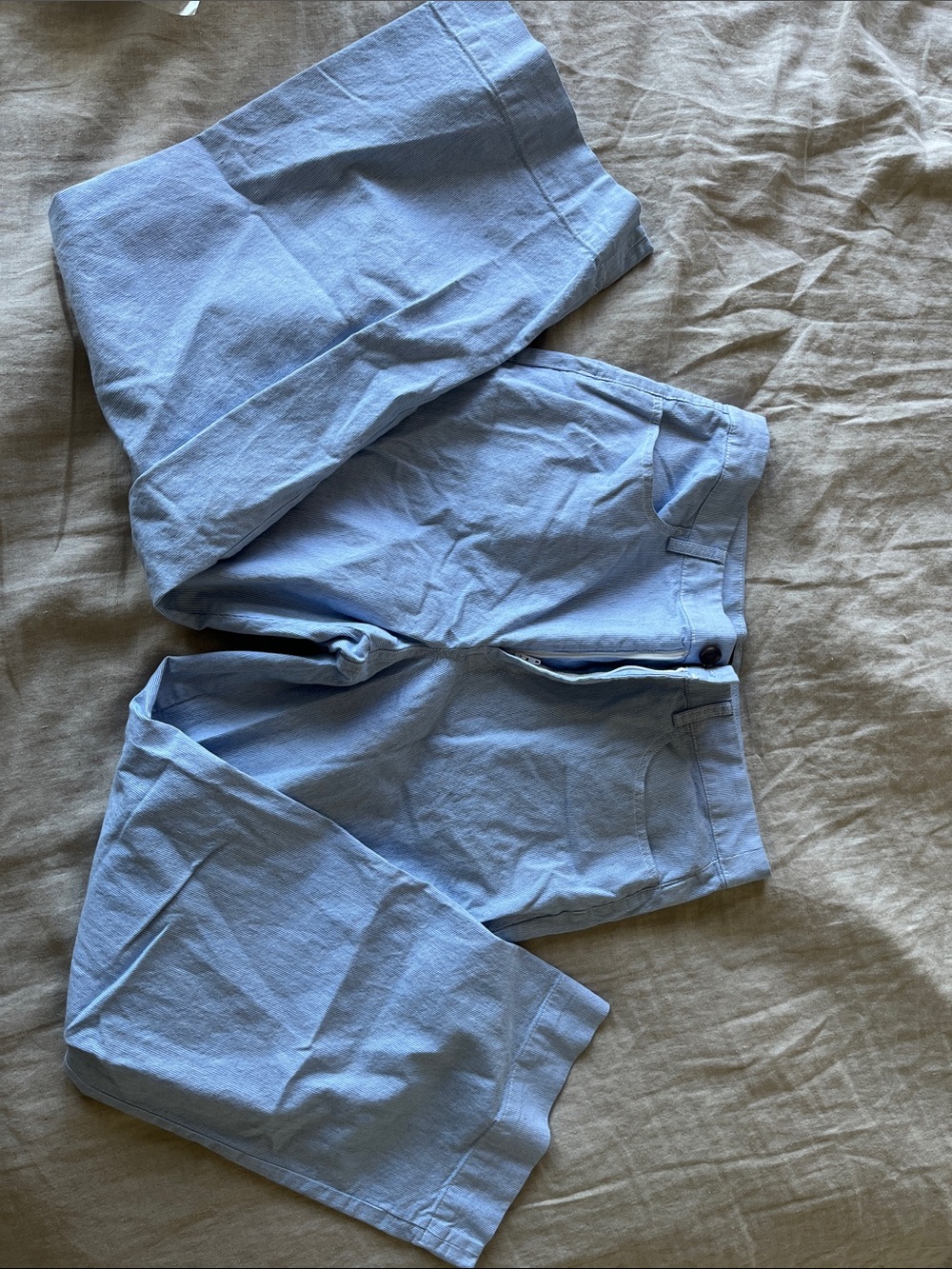 J. Crew Light Blue Stripe Women's Pants, 30.
